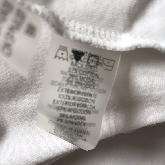 Calvin Klein Women 2X White Long Sleeve Button Up Blouse Top Mandarin Pocket EUC - Picture 8 of 8